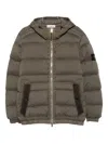 Stone Island Hooded Down Jacket With Seamless Feather Tunnels And Anti-drop