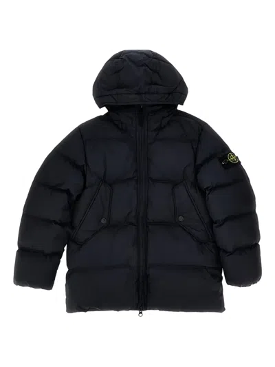 Stone Island Kids' Hooded Padded Jacket In Black