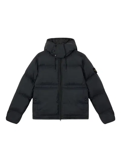 Stone Island Down Parka In Cordura Ripstop Matt Nylon In Black