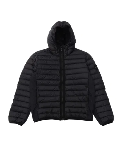 Stone Island Hooded Padded Jacket In Blue