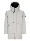 Stone Island Micro Twill Long Parka In Gray