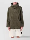 Stone Island Short Parka With Protective Hood In Gray