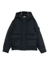 Stone Island Hooded Parka Jacket In Blue