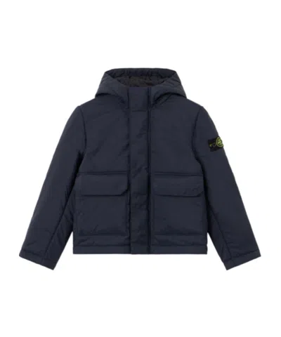 Stone Island Polyamide Technical Raincoat In Blue