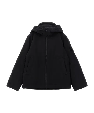 Stone Island Hooded Parka Jacket In Gray