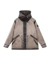 Stone Island Hooded Parka With Prismatic Effect And Padded Lining In Gray