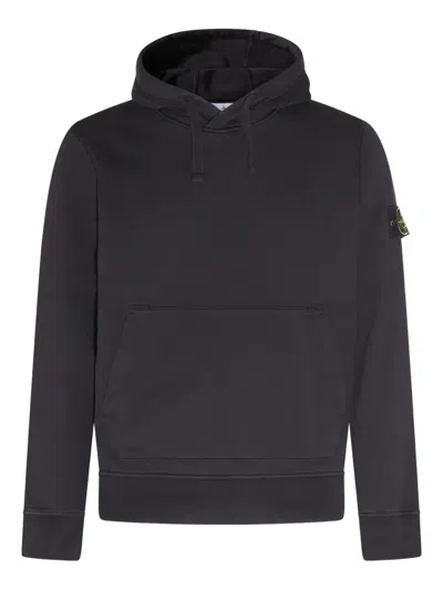 Stone Island Hooded Patch-pocket Sweater In Black