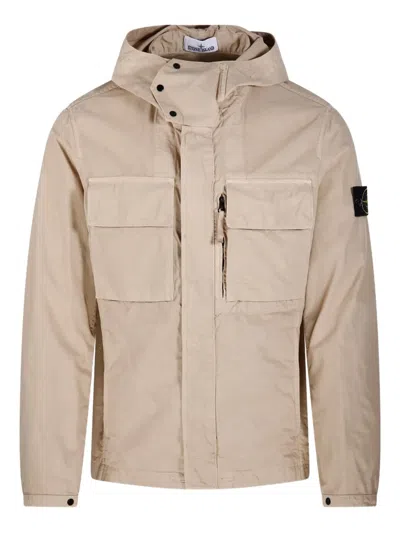 Stone Island Hooded Pocket Jacket In Neutral
