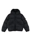 Stone Island Hooded Cotton Jacket In Black