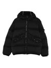 Stone Island Hooded Cotton Jacket In Black