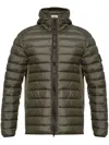 Stone Island Hooded Puffer Jacket In Green