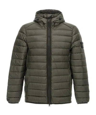 Stone Island Hooded Puffer Jacket In Green