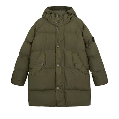 Pre-owned Stone Island Hooded Puffer Jacket 'musk' | Green | Men's Size Xl