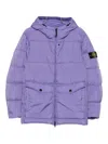 Stone Island Hooded Down Jacket With Wind Resistance In Purple