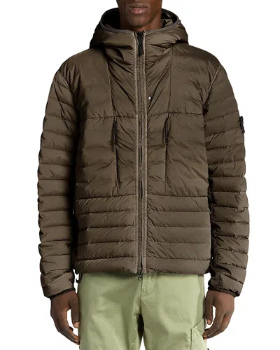 STONE ISLAND HOODED QUILTED JACKET