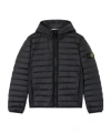 Stone Island Hooded Quilted Jacket In Black