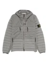 Stone Island Hooded Quilted Jacket In Gray