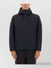 Stone Island Hooded Quilted Jacket Side Pockets In Blue