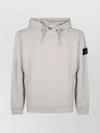 Stone Island Organic Cotton Compass Logo Hoodie In Gray
