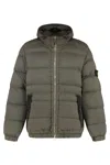 Stone Island Seamless Tunnel Hooded Down Jacket In Green