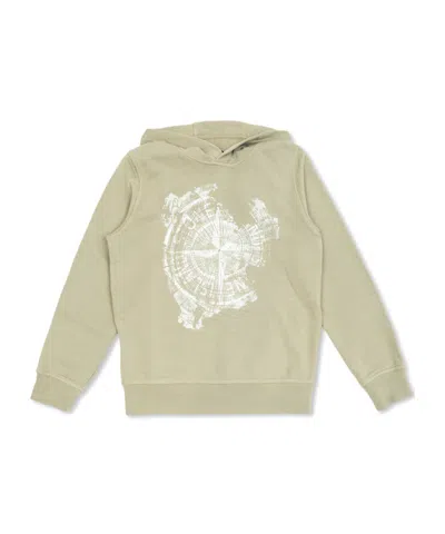 Stone Island Hooded Sweater In Brown