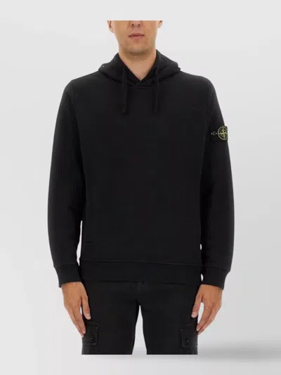 STONE ISLAND HOODED SWEATER FRONT POCKETS