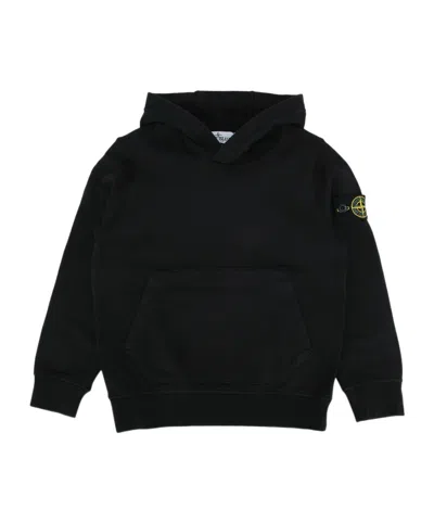 Stone Island Hooded Sweatshirt In Black