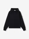 Stone Island Brushed Organic Cotton Fleece Oversized Fit Hoodie Clothing In Black