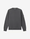 Stone Island Comfort-fit Crewneck Sweatshirt With Ribbed Trims In Black