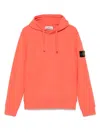 Stone Island Hooded Sweatshirt Organic Cotton Fleece In Orange