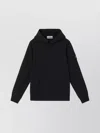 Stone Island Hooded Sweatshirt With Front Pocket And Ribbed Cuffs In Black