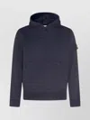 Stone Island Hooded Sweatshirt With Front Pocket And Ribbed Cuffs In Blue