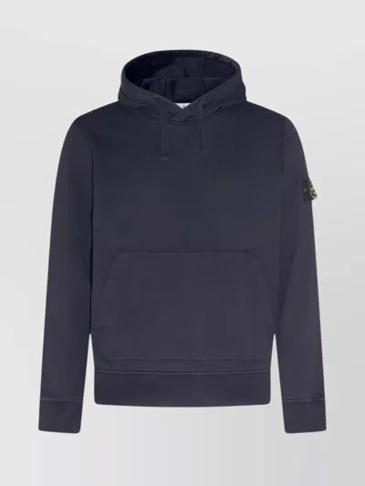 STONE ISLAND HOODED SWEATSHIRT WITH FRONT POCKET AND RIBBED CUFFS