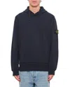 Stone Island Hooded Sweatshirt With Kangaroo Pocketlogo Patch In Black