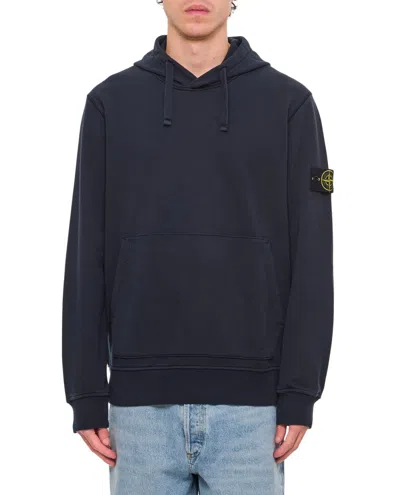 Stone Island Hooded Sweatshirt With Kangaroo Pocketlogo Patch In Black