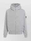 Stone Island Hooded Sweatshirt With Ribbed Cuffs And Hem In Gray