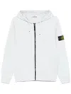 Stone Island Compass-badge Hoodie In Pearl Grey
