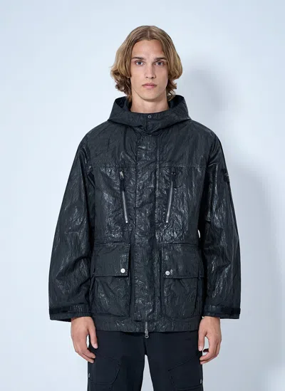 Stone Island Hooded Technical Jacket In Black