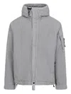 Stone Island Lightweight Grey Jacket With Textured Fabric In Gray