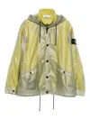 Stone Island Two-tone Fern-coloured Jacket In Translucent Polyurethane Men In Yellow