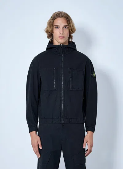 Stone Island Hooded Utility Jacket In Black