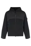 Stone Island Hooded Panelled Windbreaker In Blue