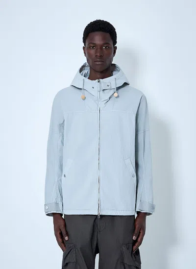 Stone Island Hooded Windbreaker Jacket In Blue