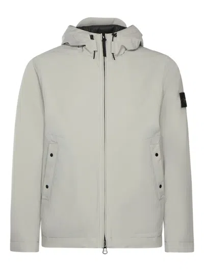 Stone Island Hooded Zip-fastening Jacket In Gray