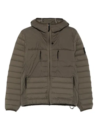 Stone Island Hooded Zip-fastening Jacket In Brown