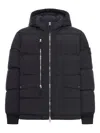 Stone Island Down Jacket With Zip And Hood In Black