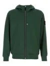 Stone Island Long-sleeved Zip-up Sweatshirt In Green