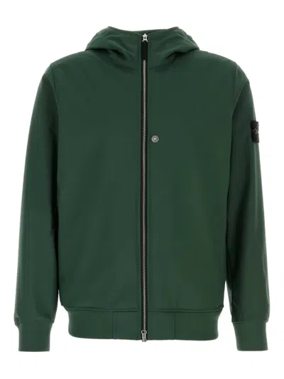 STONE ISLAND HOODED ZIP-UP JACKET