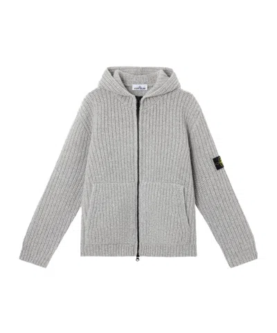 Stone Island Cotton Zip-up Hoodie In Gray