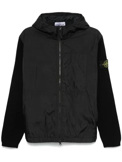 Stone Island Hooded Jacket In Black